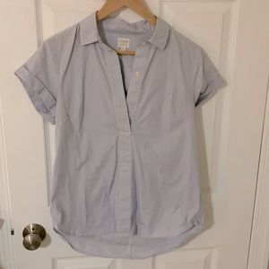 Light Blue Pinstripe Cotton Blouse